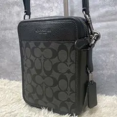 【極美品】コーチ サリバン ショルダーバッグ レザー PVC グレー ブラック