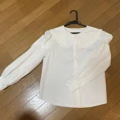 ナイスクラップ　フリル襟 長袖シャツ　サイズフリー