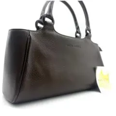 美品　mila schon　ハンドバック　オールレザー　シボ革　ロゴ型押し