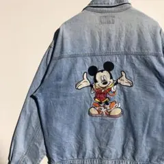 90s　Disney　ディズニー　ビンテージ　デニムジャケット　ミッキー　デニム