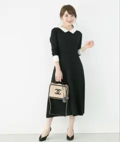 ⭐︎お値下げ⭐︎Liala×PG 襟付き ニットワンピース M ブラック