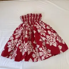 赤い花柄パウスカート　子供用