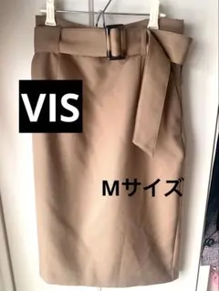 ☆美品☆ VIS ベージュ タイトスカート ベルト付き ポケット付き Mサイズのサムネイル