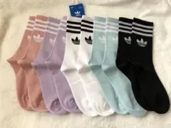 adidas アディダス ストライプ　ソックス 靴下 5足セット カラフル 新品