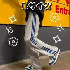 新品 グレー スウェットパンツ ライン入り ジョガー風 カジュアル Lサイズ