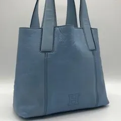 希少✨️HIROFU ヒロフ ハンドバッグ ミニトート ヴィータ 水色 シボ革