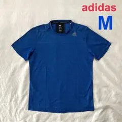 【adidas climalite】メンズ　テニスウェア　M　Tシャツ　青