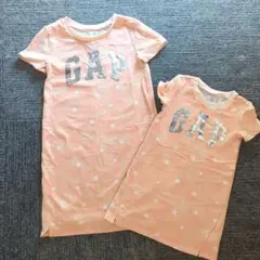 姉妹お揃い　GAP 110 140 星柄 スパンコール ワンピース 2枚セット