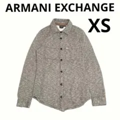 美品 アルマーニエクスチェンジ メタルロゴ 裏起毛 厚手 シャツ 杢グレーのサムネイル