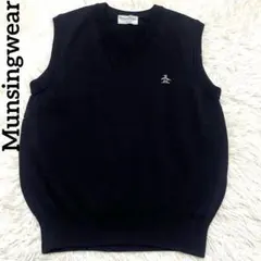 Munsingwear ゴルフ　メンズ　ニットベスト　ブラック