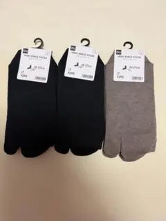 GU 足袋ソックス　タビソックス　25-27㎝　3足セット　黒　ベージュのサムネイル
