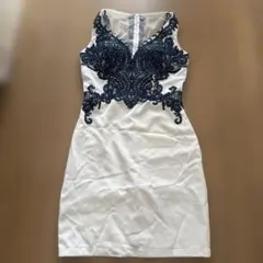 刺繍ビーズ装飾タイトミニドレス