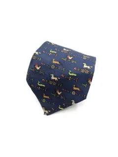 良品✨ フェラガモ ネクタイ シルク ネイビー 1448