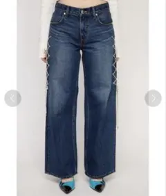 LAGUA GEM SIDE LACE UP LOOSEY デニム25inch