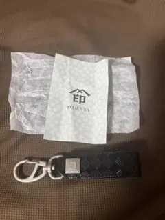印傅屋 キーホルダー 漆 鹿革