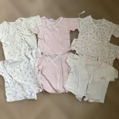【ミキハウス等】7枚セット 新生児 肌着 50-60 綿100% 女の子