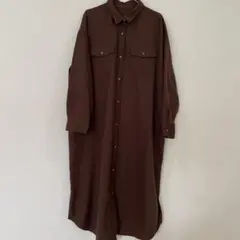 GU シャツワンピ ブラウン XXL