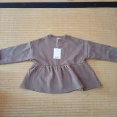 新品pair manonペアマノン　裏起毛トレーナー　110 モカ