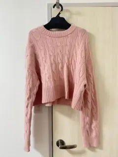 Mila Owen / ミラオーウェン ウール混短丈ケーブルニットプルオーバー