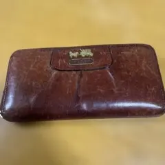 コーチ　ブラウン　レザー　長財布　値下げ！