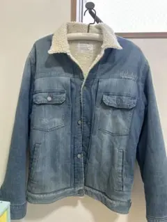 ボア襟 デニムジャケット ライトブルー