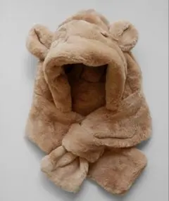 【新品未使用】Port ふわふわ くま 耳付き フード ファー マフラー