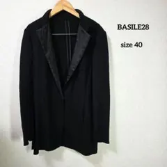 BASILE28 バジーレ28 ノーカラージャケット フロントオープン黒のサムネイル
