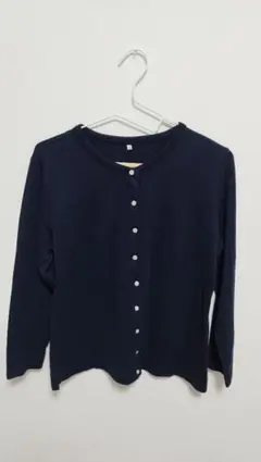 CLOSSHI クロッシーレディースLLネイビー ボタン付き 長袖しまむら