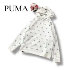 PUMA プーマ　メンズ　ロゴパーカー　裏起毛　ホワイト　白　Sサイズ　フード