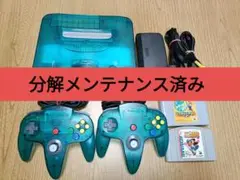 【分解清掃済み】 ニンテンドー64　クリアブルー　本体一式　ソフトおまけ付き
