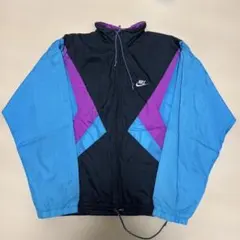90s NIKE ナイキ　ナイロンジャケット　マルチカラー　サイズS 刺繍ロゴ