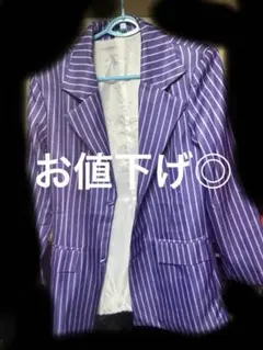パープル ストライプ柄 コスプレ衣装セット