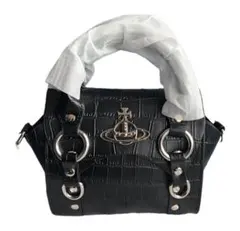 vivienne Westwood クロコ　ブラック ショルダーバッグ