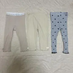 女の子ベビー　レギンスパンツセット　90cm まとめ売り　リブ　ハート　メローのサムネイル