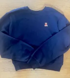 グレイル GRL テディベア刺繍裏起毛スウェット　ネイビー M 【pm253】