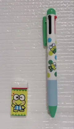 けろけろけろっぴ　3色ボールペン＆シャープペン　消しゴム　レトロ