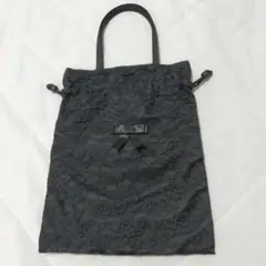 レースブラックフォーマルバッグ 　巾着　サブバッグ　冠婚葬祭