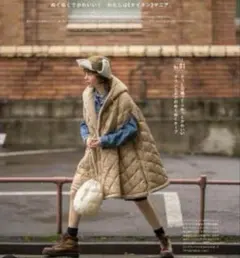 新品・未使用TAIONミリタリー ダウンケープ ベージュ