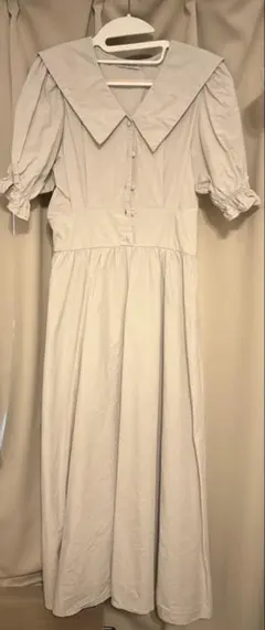OLIVE des OLIVE　ビッグカラーワンピース　ライトグレー　F