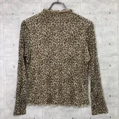 シルク工房 00s 平成 ギャル 古着 レオパード メッシュ フリル トップス