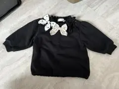 day＆day トレーナー リボン付き黒 80サイズ