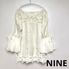 NINEナイン　レースブラウス　チュニック　コットン　シルク　フリーサイズのサムネイル