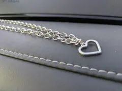 ハート型ペンダント ネックレス シルバー