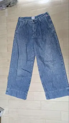 値下げ coen ワイドデニムパンツ S ライトブルー