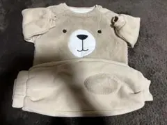 【良品✨】クマデザイン セットアップ　裏起毛　80cm 韓国　子供服