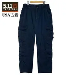 USA古着 5.11 肉厚カーゴパンツ 紺ネイビー L〜XL ワークパンツのサムネイル