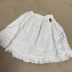 ホワイト フリル付きスカート 110