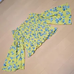 【超美品】ローリーズファーム 花柄オフショルダー　ブラウス　イエロー　M