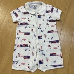 プチバトー半袖襟付きロンパース 12m/74cm