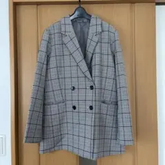 美品　ジーユー　GU チェック柄　テーラードジャケット　XL